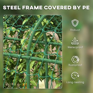 Traliccio ad arco in metallo a forma di A per piante rampicanti 17 x 72 x 72 verde, recinzione e cancello da giardino per esterni - Product Image 6