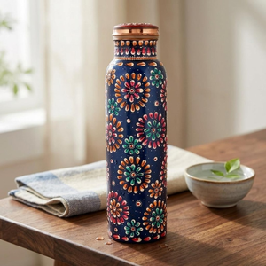 <b>Copper</b> Water <b>Bottle</b> | Printed <b>Copper</b> <b>Bottle</b> | Floral Printed <b>Copper</b> Water <b>Bottle</b> | Designer <b>Copper</b> <b>Drinking</b> <b>Bottle</b> - Product Image 1