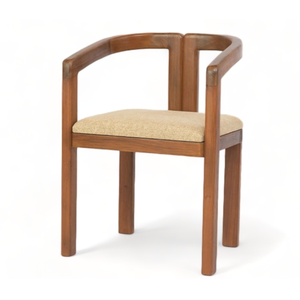 One Seater Chair Teak Wood Dining Chair with Upholstered <b>Seat</b> and Modern Design For Home Furniture - Product Image 3