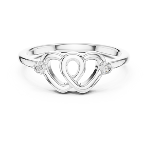 Anillo de Diamantes Cultivados en Laboratorio UNITY LOVE, Oro Blanco Sólido de 18 Quilates con Baño de Rodio, Corte Brillante, para Mujer, Regalo de Compromiso, Uso Diario - Product Image 1