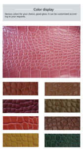 Eco-Friendly Crocodile Skin Pattern Embossed Synthetic PU Leather Recycled Fabric for Furniture Shoes Bags Decorative Purposes - Product Image 2