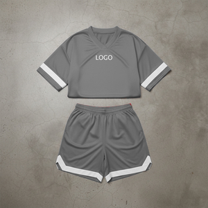 Ensemble court personnalisé avec bandeau pour femme, ensemble deux pièces décontracté et respirant, ensemble de shorts de sport pour le vélo, ensemble de shorts de jogging pour femme - Product Image 1