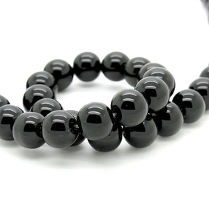 สร้อยลูกปัดเม็ดกลมนิลสีดำธรรมชาติสวยงาม100% พลอยคริสตัลบำบัด - Product Image 3