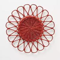 Vietnam rotin fleur tissé tapis de salle à manger jacinthe d'eau jonc de mer bambou chargeur assiettes sous-verres mariage napperons sous-verres 100 pièces