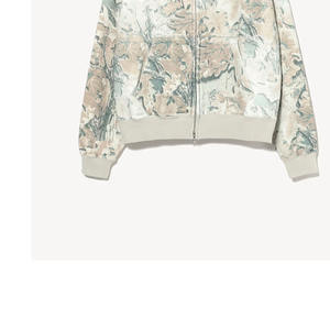 Sweat à capuche zippé pour homme, coupe boxy personnalisée, hiver, oversize, avec double fermeture éclair, 100% coton camouflage, streetwear - Product Image 4