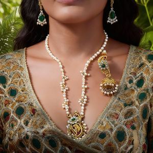 Conjunto de Collar Largo de Perlas con Piedra Pota-10575502RGR - Product Image 3