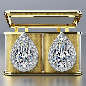 Pendientes de Plata de Ley 925 de Lujo con Moissanita en Forma de Gota de Agua, Corte Excelente, 4 Quilates en Total, Color D, Pasa la Prueba del Diamante, Joyería Fina para Mujer - Product Image 5