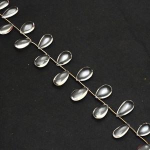 Cuentas de cuarzo de 12x20mm-12x25mm, forma de pera, lisas, tipo briolette, de cristal de cuarzo natural transparente, piedras semipreciosas para la fabricación de joyería. - Product Image 3