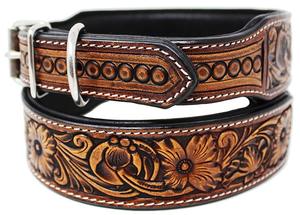 Collares de Cuero para Perro LEATHERCART LC-225 con Borde Floral Occidental, Hechos a Mano, Resistentes, Ajustables y Cómodos para el Cuidado y Entrenamiento de Mascotas - Product Image 2
