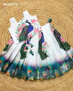 Tenues de festival, nouvelles variétés, design moderne, soie chinon avec motifs imprimés, chaniya choli pour enfants, mode féminine à prix de gros - Product Image 5