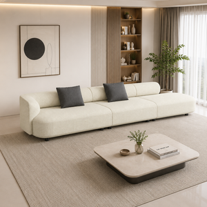 Sofá Moderno de Lujo de 4 Plazas, Tela Premium, Espuma HR, Estructura de Madera de Roble Americano, Muebles Contemporáneos para Sala de Estar, Diseño Elegante - Product Image 2