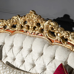 ชุดโซฟาไม้มะฮอกกานีทรงสี่เหลี่ยมสไตล์ฝรั่งเศสสุดหรู แกะสลักด้วยมือ หุ้มเบาะอย่างดี ผลิตในอินโดนีเซีย - Product Image 5