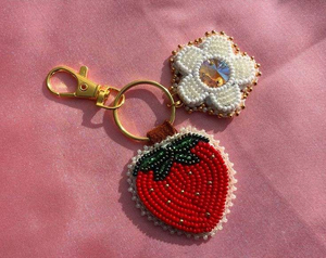 Vintage Classic Floral Beaded Eco-Friendly Hand Embroidered Decorative Key Holder <b>Keychain</b> Daily Use MULTI CRAFT - Product Image 6