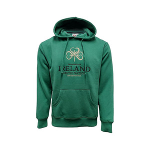 Sweat à capuche à manches longues pour homme avec broderie trèfle vert d'Irlande - Product Image 1