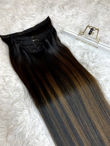 Extensions Remy vietnamiennes Clip-in Style Healthy Wave Bundle Texture droite naturelle Extensions de cheveux humains de haute qualité - Product Image 5