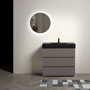 36 \ "lavabo da bagno moderno di grandi dimensioni Design Freestanding lavabo lavabo nero Pre-assemblato rubinetto di scarico Vanity - Product Image 2