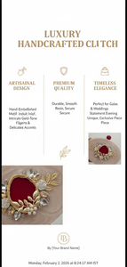 กระเป๋าคลัทช์งานฝีมือประดับด้วยไมโครไฟเบอร์สุดหรู ดีไซน์เนอร์ขายส่ง กระเป๋าสะพายสำหรับงานแต่งงานและงานเลี้ยง  รักษ์โลก พร้อมสายโซ่ - Product Image 6