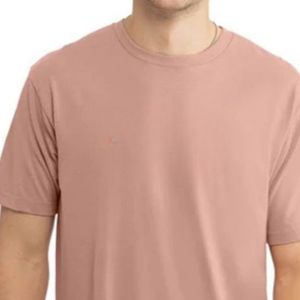 T-shirt Homme Rose Poudré Uni Col Rond Manches Courtes Coton Doux Décontracté Coupe Ample Respirant Été Streetwear Personnalisable Vente en Gros - Product Image 3