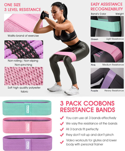 Ensemble de 3 bandes de résistance pour les hanches en latex avec logo personnalisé, bandes d'exercice avec impression sur tissu - Product Image 5