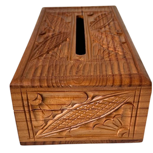 Caja de pañuelos de madera tallada a mano, diseño fabuloso, clásica, de lujo, ecológica, para servilletas, para hotel, caja de almacenamiento para mesa - Product Image 2