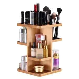 Organizador Giratorio Cuadrado de Madera para Juguetes, Caja de Almacenamiento de Cosméticos de 360 Grados, Soporte de Tocador Multicapa, Magnético para Tarjetas, Brochas y Lápices Labiales - Product Image 6