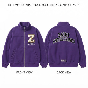 Custom Men's <b>Running</b> <b>Jacket</b> 240 GSM Polyester Fleece Full Zip <b>Reflective</b> Waterproof Breathable Quick Dry Embossed Printed Logo - Product Image 1