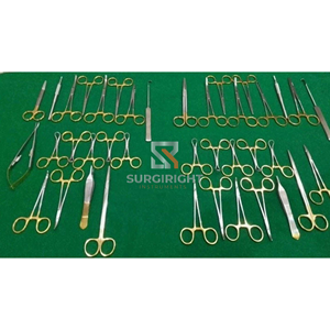 MEILLEUR PRIX Kit d'instruments chirurgicaux pour la stérilisation générale, 40 pièces, manche en acier doré, certifié CE ISO13485, Surgiright - Product Image 3