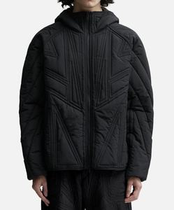 Custom Pattern Stitching New Design High Quality <b>Light</b> Weight Black Hooded Quilted <b>Waterproof</b> Puffer <b>Jacket</b> Men - Product Image 1