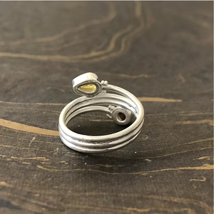 Minimalist 925 Sterling <b>Silver</b> <b>Ring</b> Layered <b>Stacking</b> Style Twin Gemstone Jewelry Manufacturer JAIPUR <b>SILVER</b> - Product Image 3