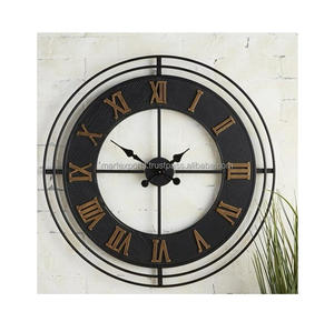 Horloge murale élégante en métal avec finition antique grande horloge murale décorative pour salon chambre cuisine bureau décor à la maison - Product Image 3