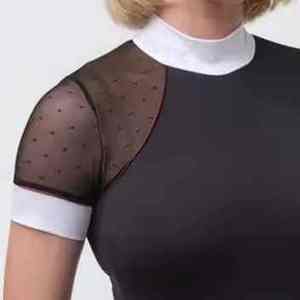 Chemises d'équitation pour femmes, nouvelle conception, haute qualité, séchage rapide, respirantes, avec logo frontal et empiècements en mesh. - Product Image 4