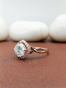 D'VINS JEWELS Trendy <b>Cushion</b> Shape Engagement <b>Wedding</b> <b>Ring</b> Brilliant Cut Lab Grown Filled Color D White Silver Gold for - Product Image 2