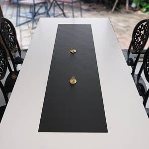 Stitched Edge Genuine Leather Placemat <b>Heat</b> Proof Purpose <b>Bags</b> & Cases Real Cowhide Dining Table Mat For Hotel Decor LPM-0211 - Product Image 1