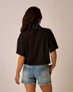 T-shirt court personnalisé pour femme, décontracté, imprimé sérigraphié, en polyester/coton, à manches courtes, avec motif graphique, vêtements personnalisés en gros - Product Image 2