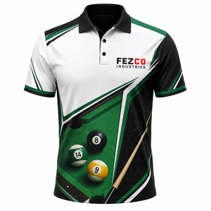 Chemises polo de joueur de billard de qualité supérieure pour les événements d'équipe, chemises de club de billard imprimées en 3D pour hommes, maillot de football décontracté pour les compétitions de snooker - Product Image 5