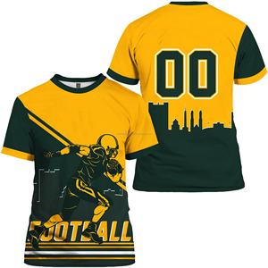 Camiseta de manga corta de talla grande para hombre 2025, nombre personalizado y gráfico de fanáticos, fútbol americano, transpirable para la temporada de verano - Product Image 3