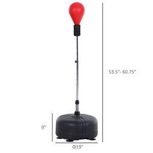 Sacco da Boxe Autoportante con Guanti in Pelle PU Rossa, Altezza Regolabile, Riempibile con Sabbia e Acqua per Allenamento e Kickboxing - Product Image 3