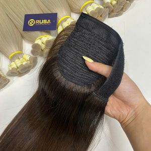 Extensions de cheveux vietnamiennes en queue de cheval, cheveux humains de qualité supérieure, aspect naturel, vente en gros, 100% cheveux vierges vietnamiens, cheveux humains bruts - Product Image 2