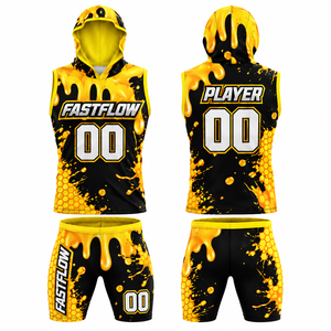 Tenue d'entraînement personnalisée 7v7 à capuche pour équipe de flag football – Ensemble de maillots de compression sublimés 7V7 – Uniforme de football 7v7 - Product Image 2