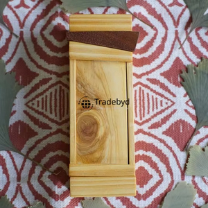 Hermosa Caja de Madera Maciza Pulida para Plumas, Rectangular, Hecha a Mano, Regalo para Compañeros de Oficina, Maestros, Almacenamiento de Papelería, Tradebyd - Product Image 2