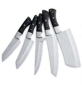 Juego de Cuchillos de Cocina Profesionales de Acero Inoxidable de 5 Piezas con Mango de Madera Oscura - Product Image 1