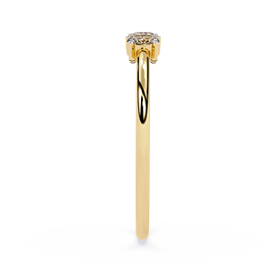 แหวนหมั้นและแหวนแต่งงานเพชรทรงรีและทรงกลมแบบมินิมอล ทองคำขาว 14K สำหรับผู้หญิง - Product Image 4