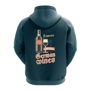 Sweat-shirt à capuche pour homme, couleur vert-bleu foncé, coupe classique, en coton French Terry, décontracté, couleur unie, avec poche, pour l'automne - Product Image 4