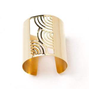 Handmade Vintage Hammered Brass Cuff Stack Wedding Party Festive <b>Adjustable</b> Trendy Boho Chunky Bangle Statement Jewelry <b>Bracelet</b> - Product Image 2