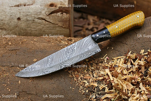 Couteau de Chef en Acier Damas Forgé à la Main, Tranchant comme un Rasoir, 12 Pouces, avec Manche Nid d'Abeille, OEM ODM Disponible, Étiquette Privée, Couteaux en Gros - Product Image 3