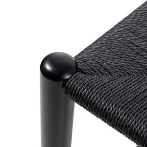 Tabouret de bar en bois de teck massif durable avec assise en papier tressé pour l'intérieur et l'extérieur, idéal pour l'ameublement commercial, avec un matériau résistant et durable. - Product Image 6