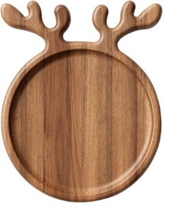 Petit plateau rectangulaire en bois avec poignée Planche de service écologique Plateau en bois artisanal pour la nourriture - Product Image 1
