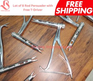 BISONS WHOLESALE Lote de 8 Varillas de Acero Inoxidable Persuader con Fijación de Columna T-Drive, Juego de Instrumentos Quirúrgicos Manuales - Product Image 5