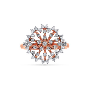 Anillo de Mariposa con Acabado en Oro Rosa Premium y Piedra de Color Blanco Zafiro con Detalles Brillantes de Circonia Cúbica - Product Image 4