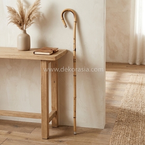 Canne de marche artisanale, durable, écologique, moderne, en rotin naturel, personnalisable, en aluminium, pour la randonnée, l'escalade et les voyages en extérieur - Product Image 6